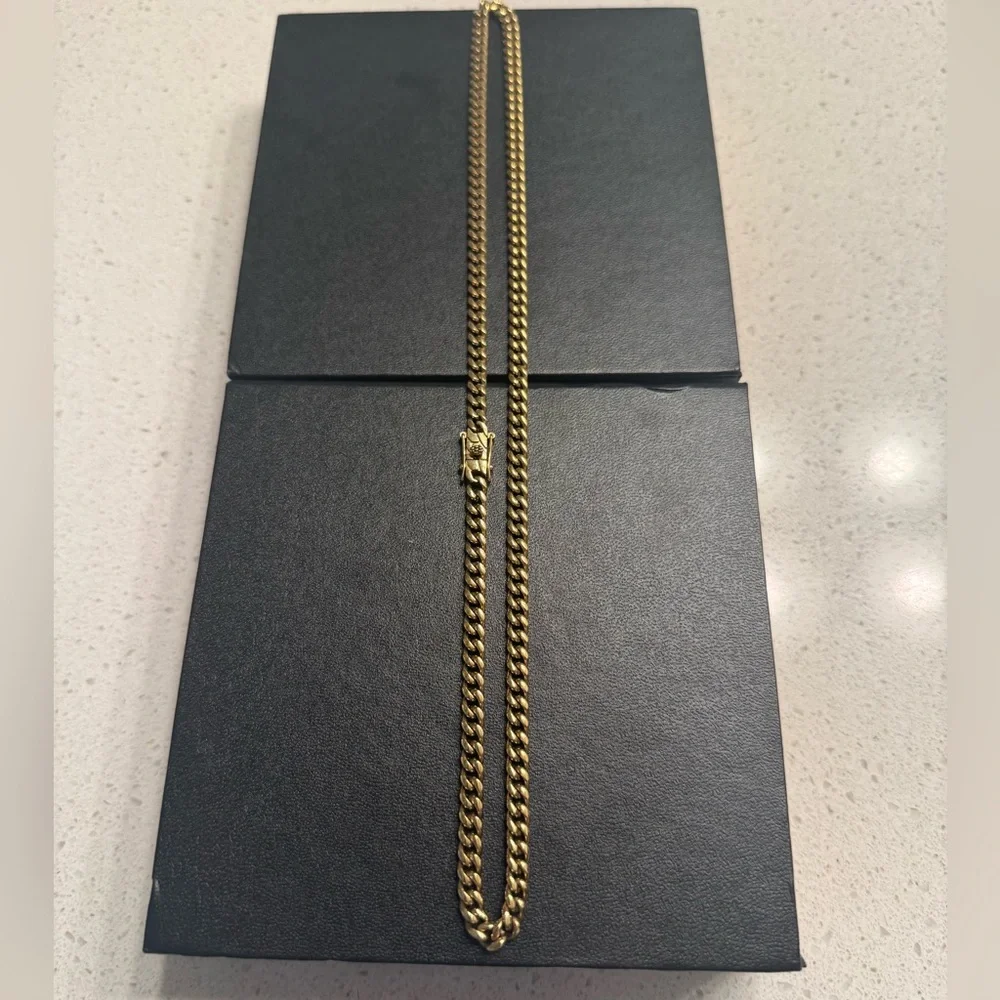 Gld 5mm Cuban Link Chain, Size 20”